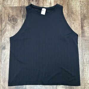 All in Motion Black Nylon Muscle Tank Top, Size XL Breathable High Neck Work Out